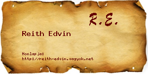 Reith Edvin névjegykártya